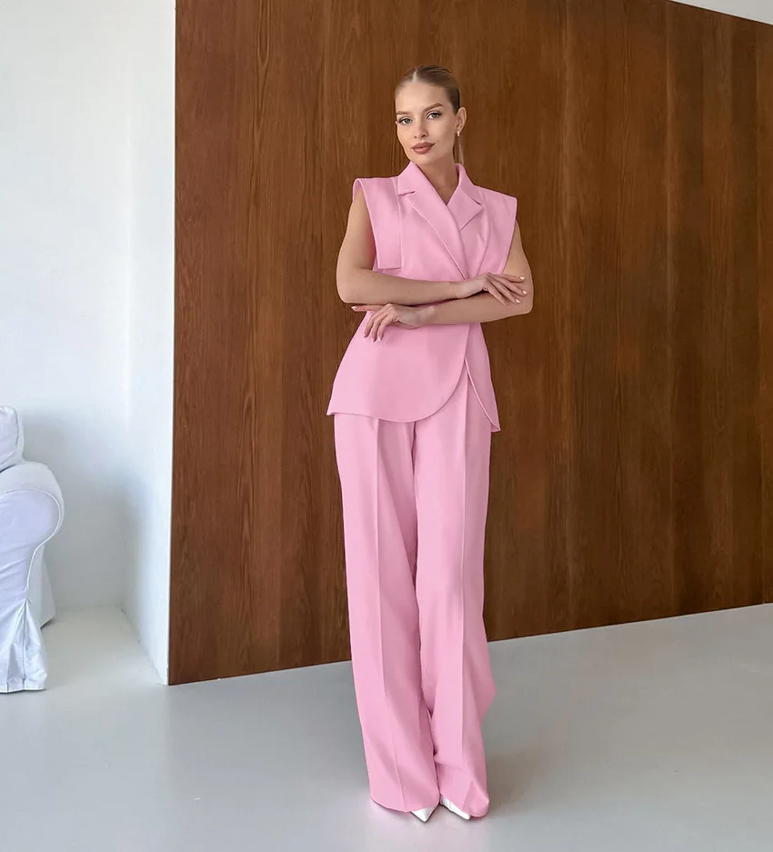 Pink Waistcoat Pants Suit Wome - Women'S Fashion incelemesi ve fiyatı
