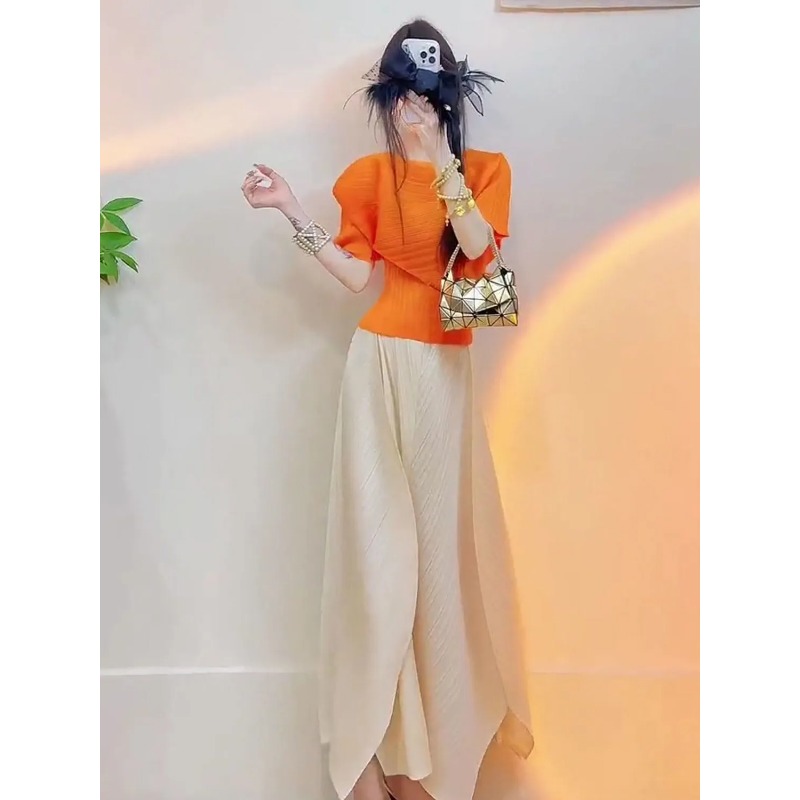 Women's Pleated Color Block Tw - Asymmetric Top Women incelemesi ve fiyatı
