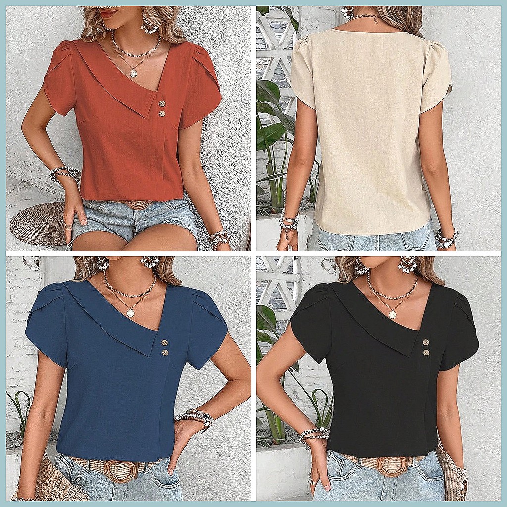 2024 Summer Vintage Solid Colo - Women'S Fashion incelemesi ve fiyatı