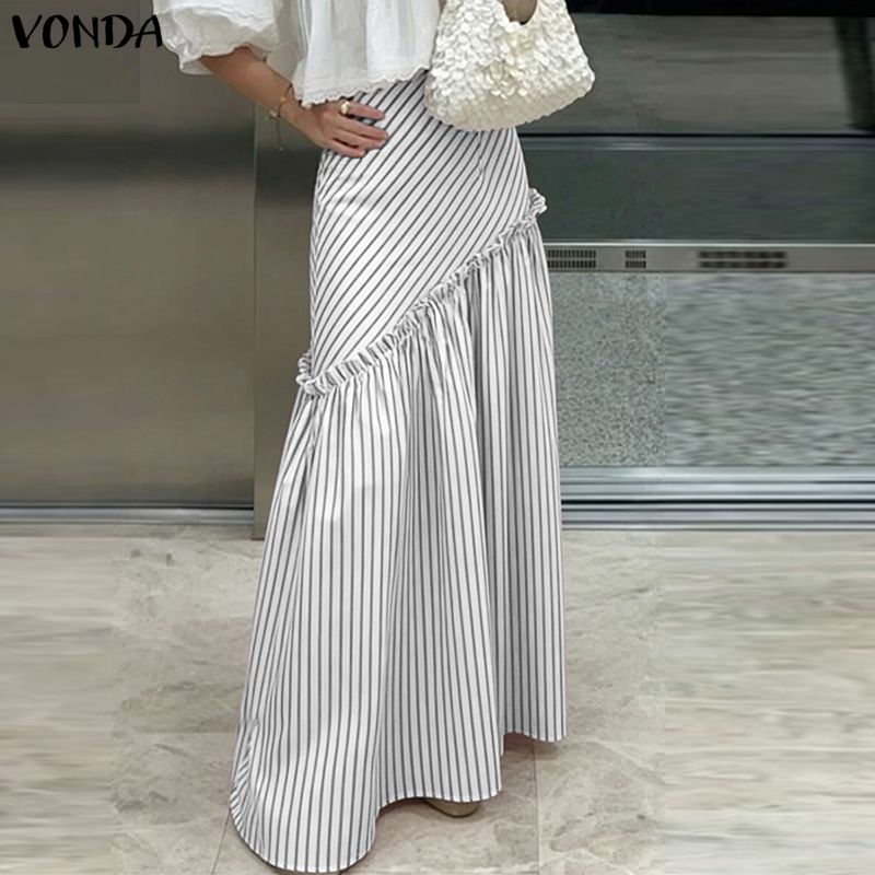 VONDA Plus Size 5XL Women High - A-Line Skirt Midi incelemesi ve fiyatı