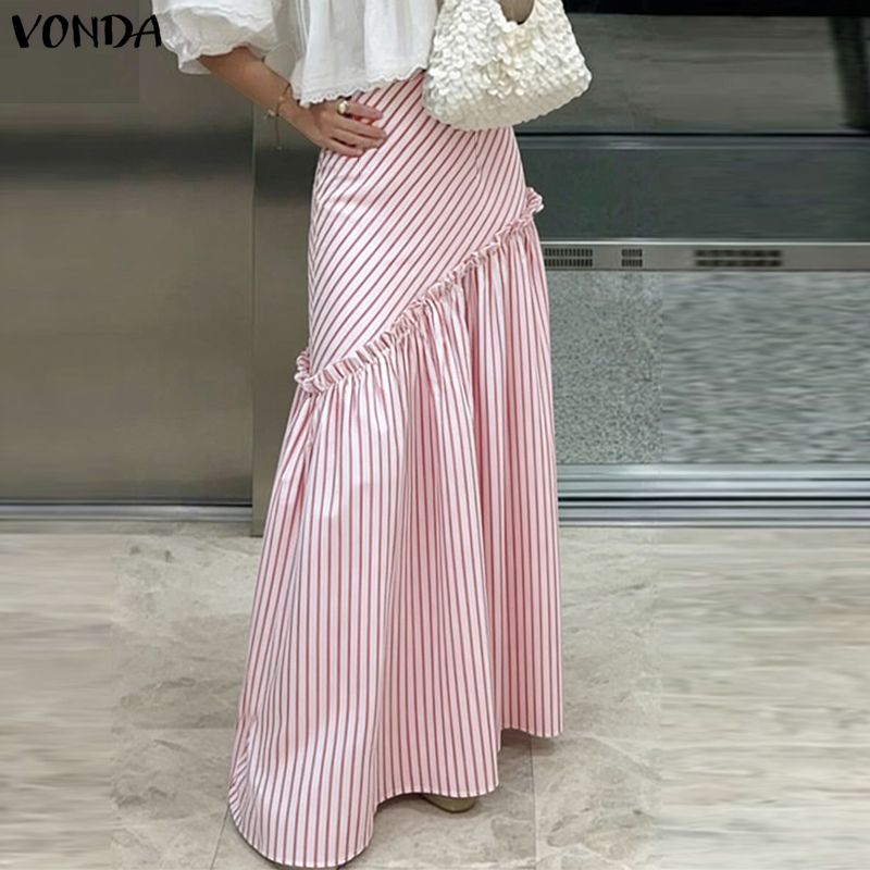 VONDA Plus Size 5XL Women High - A-Line Skirt Midi incelemesi ve fiyatı