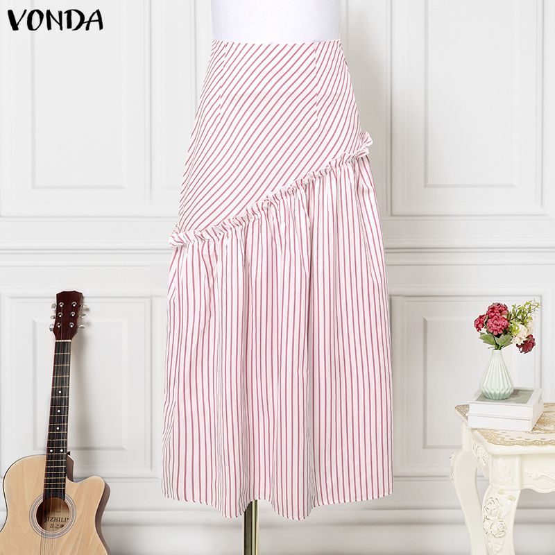 VONDA Plus Size 5XL Women High - A-Line Skirt Midi incelemesi ve fiyatı