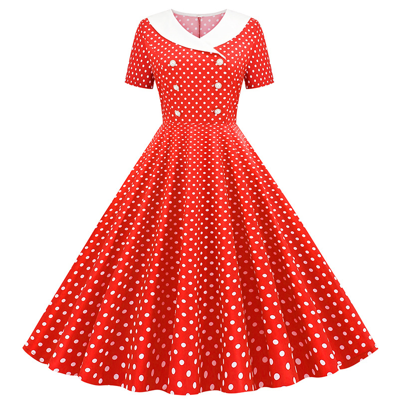 50S 60S Vintage Polka Dot Prin - Women'S Fashion Of The 60S incelemesi ve fiyatı